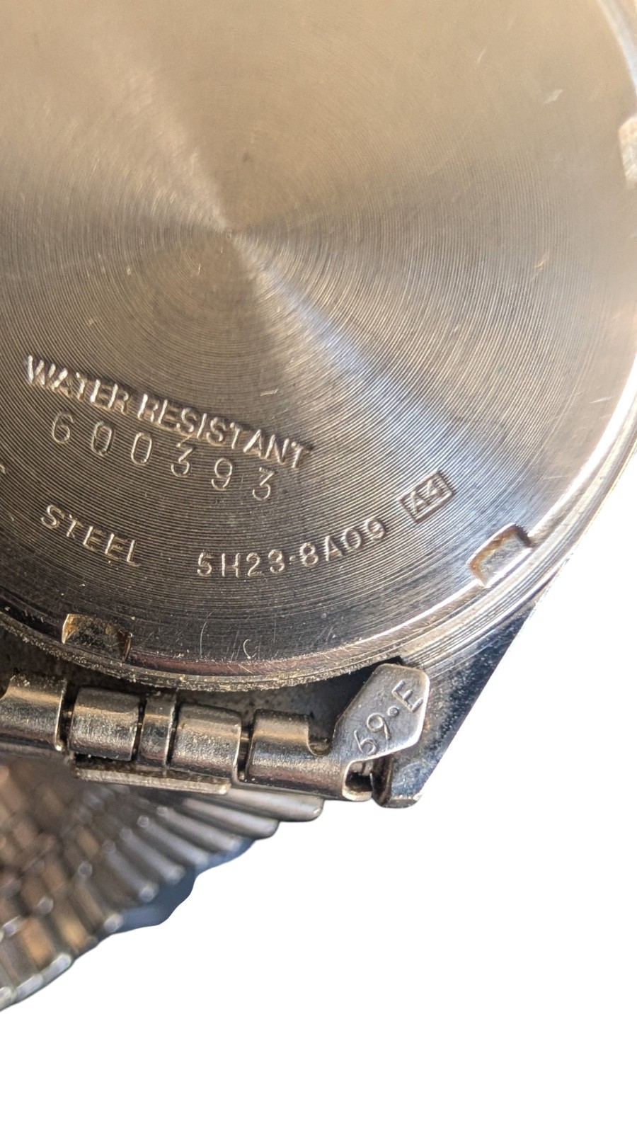 SEIKO 5H23-8A09 RAILROAD APPROVED QUARTZ STAINLESS STEEL WRIST WATCH C