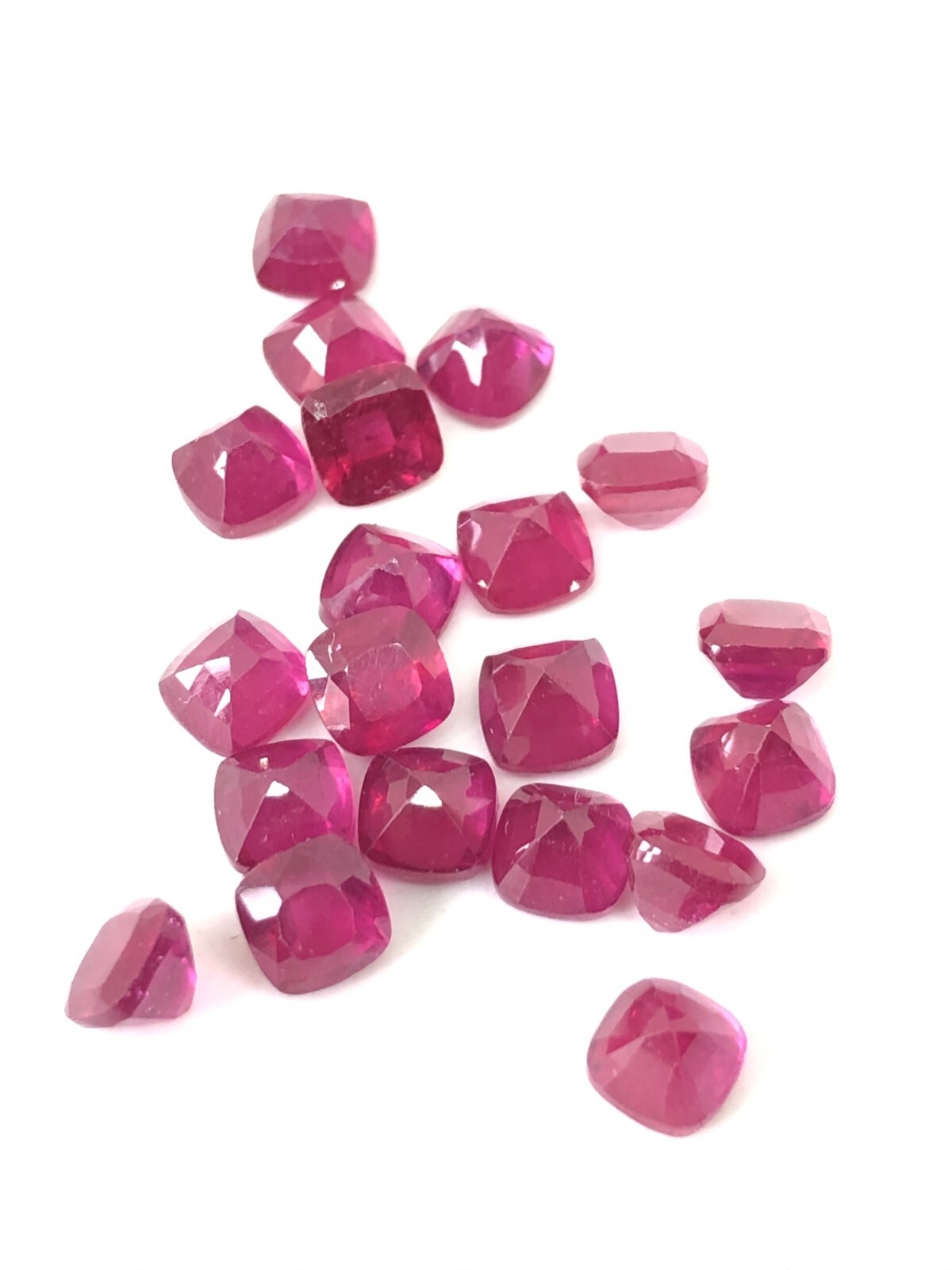 Ruby Square Cushion Cut Size 3mm, 4mm, 5mm, 6mm, 7mm, 8mm, 9mm, 10mm,11mm & 12mm