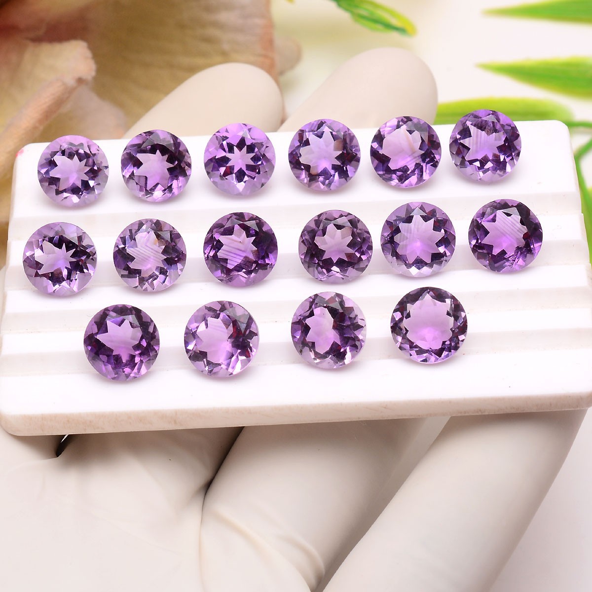 VVS 16 Pcs Natural Amethyst 10MM Top Grade Round Cut Sparkling Loose Gemstones
