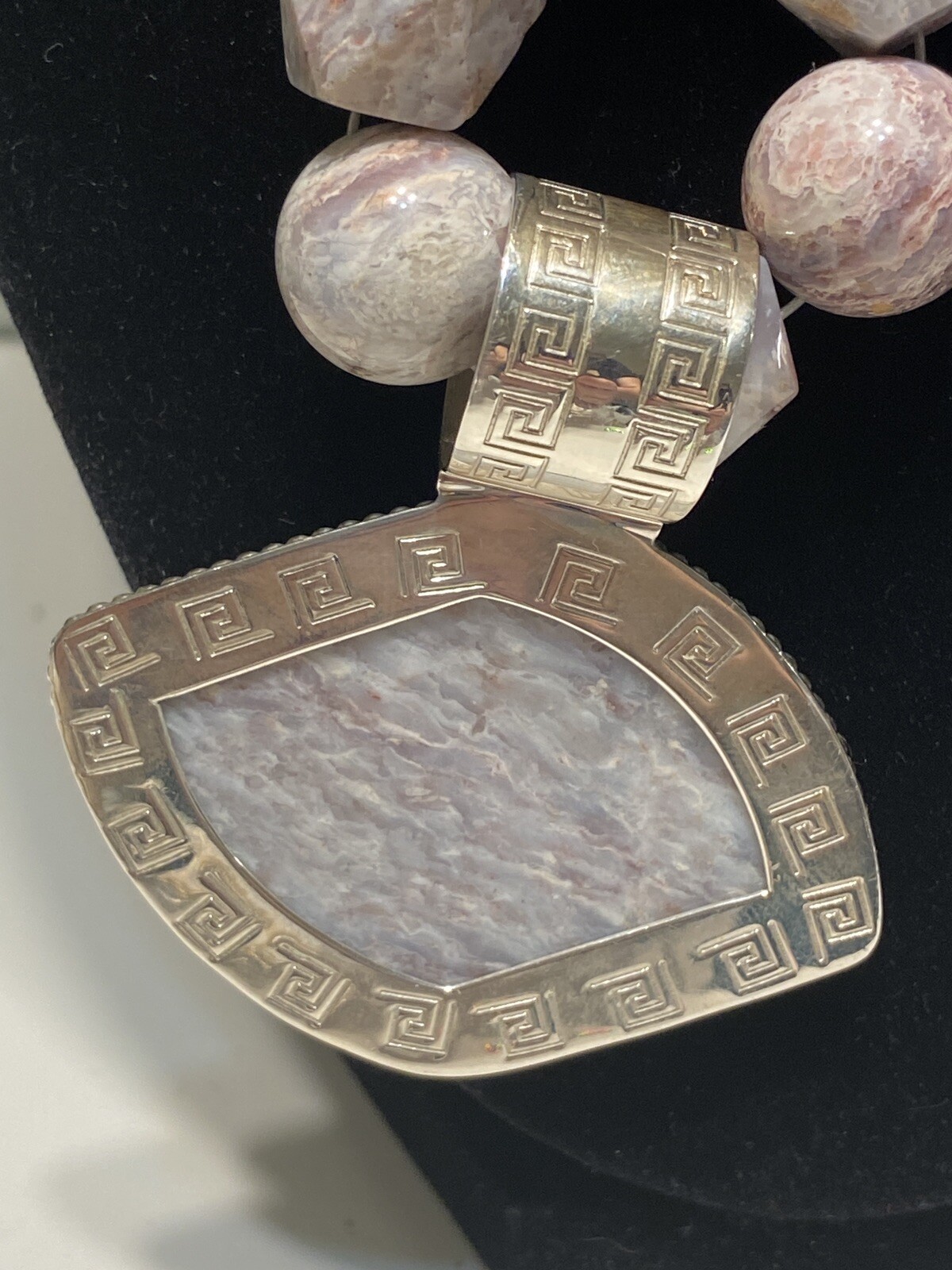 Signed Jay King DTR 925 Sterling Silver Beaded Necklace And Pendant