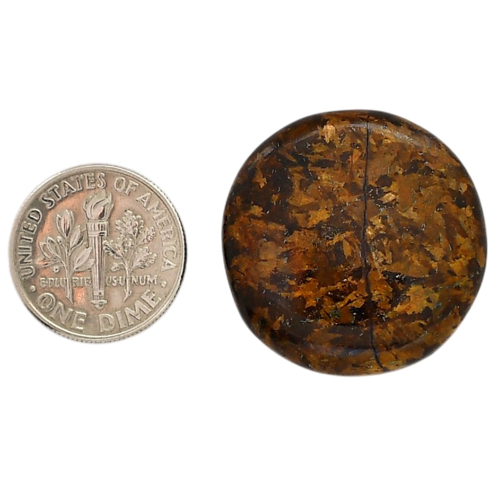 Natural Bronzite 26.9×26.9×5.8 mm Round Shape Polished Gemstone LS96-05900