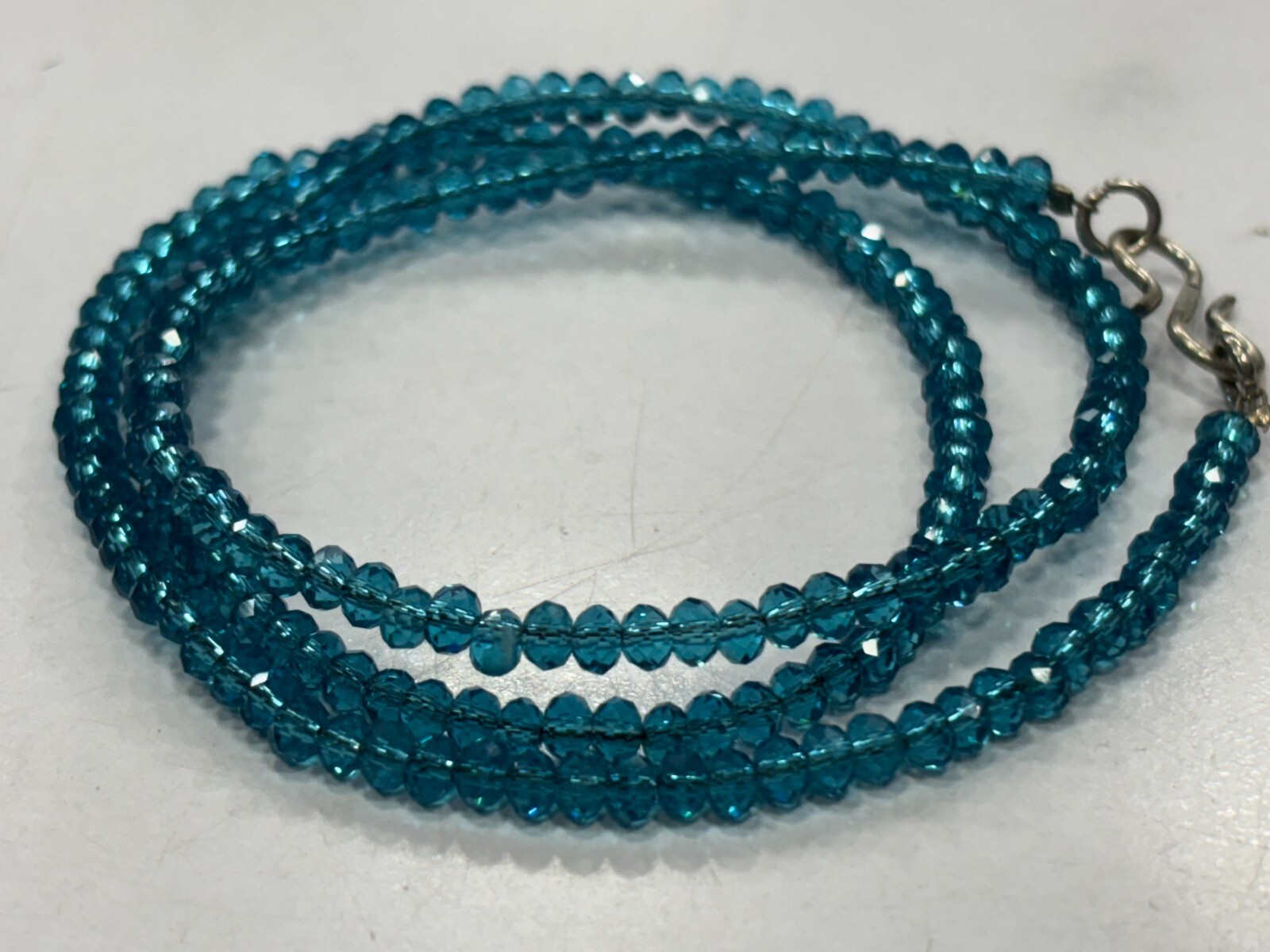 London Blue Quartz Roundelle Faceted Loose Beads 18″inch 1 Necklace