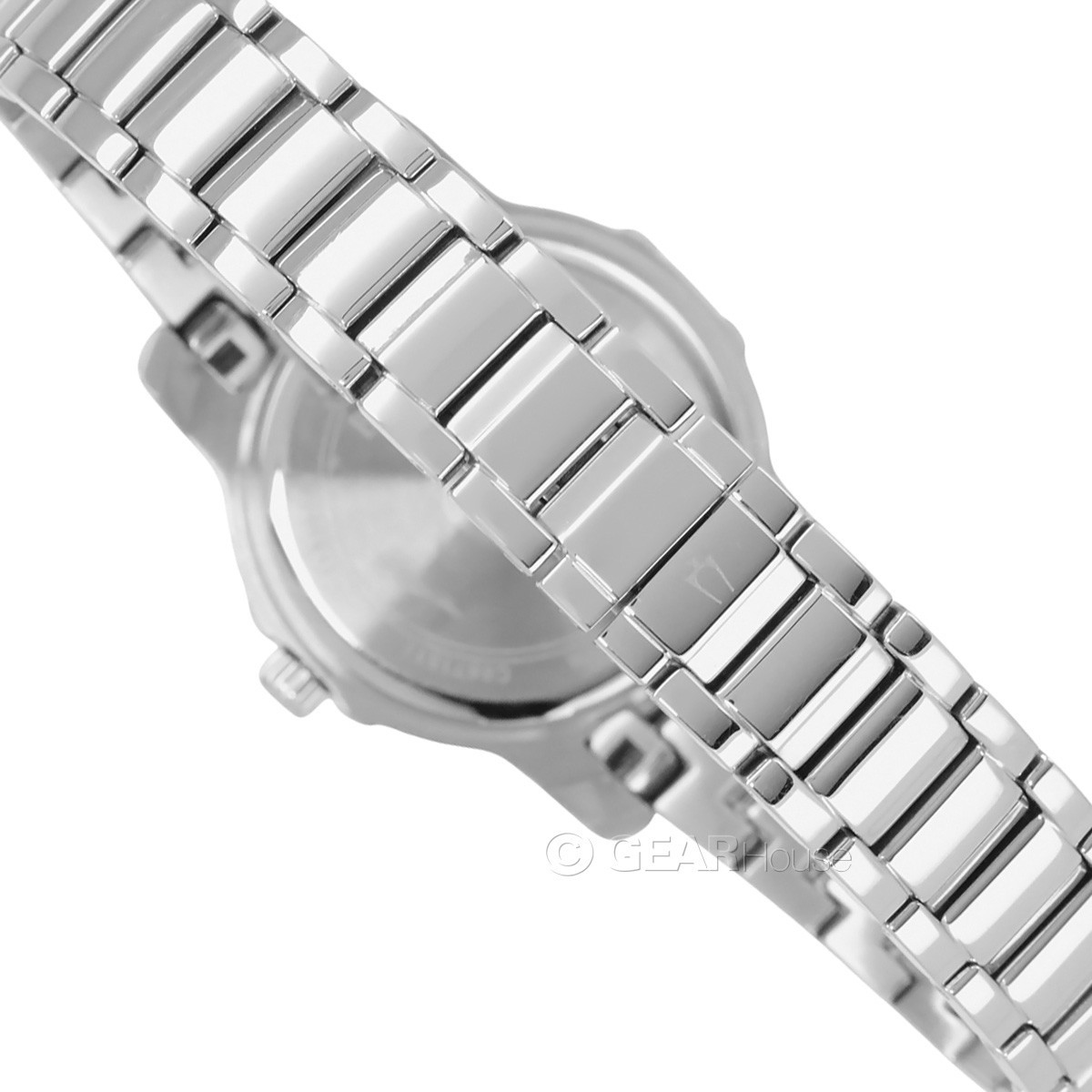 BULOVA Womens 24 Diamonds Dress Watch, Silver Dial, Stainless Steel Band