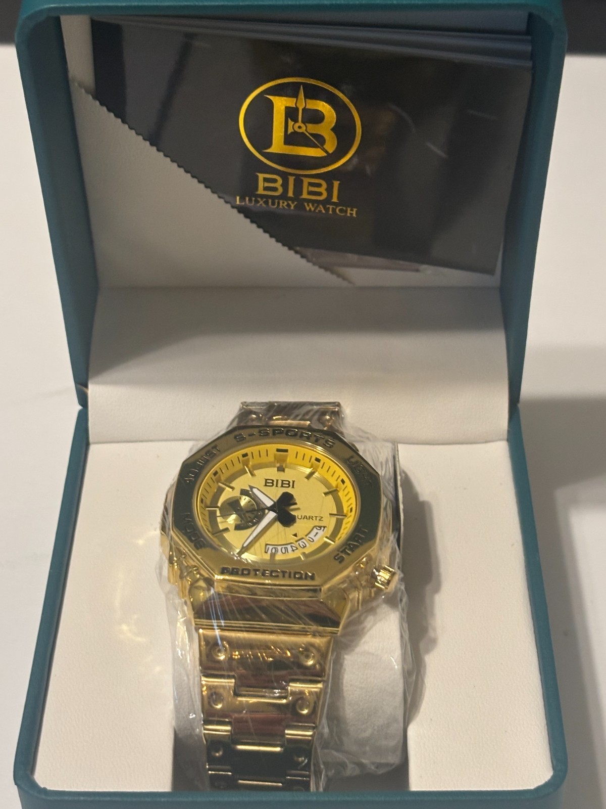 BIBI Luxury Watch Gold Dial Gold Case Gold Band New In Box Beautiful Case