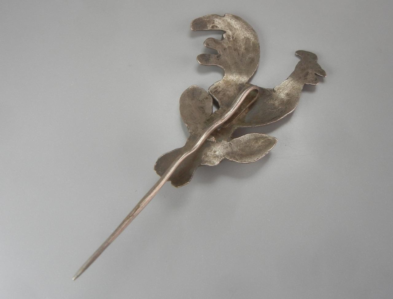 Vintage 4″ Tupu Shawl Stick Pin Peruvian South America Colonial Rooster