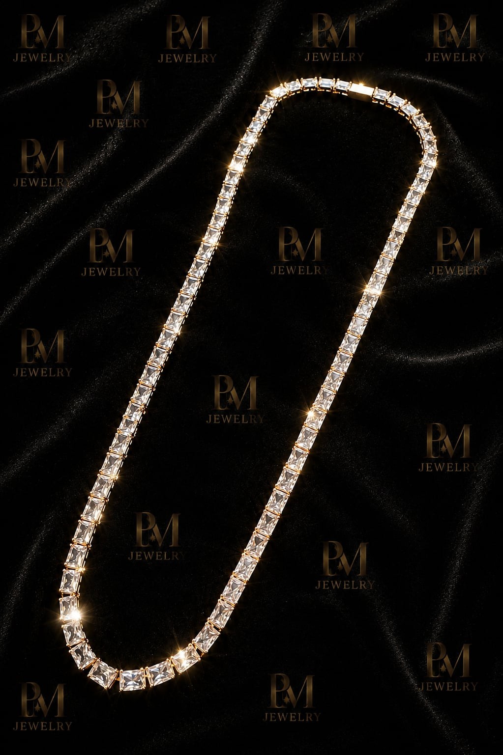 18K Gold Filled Self Made Pendant Tennis Chain Panther Bracelet Set