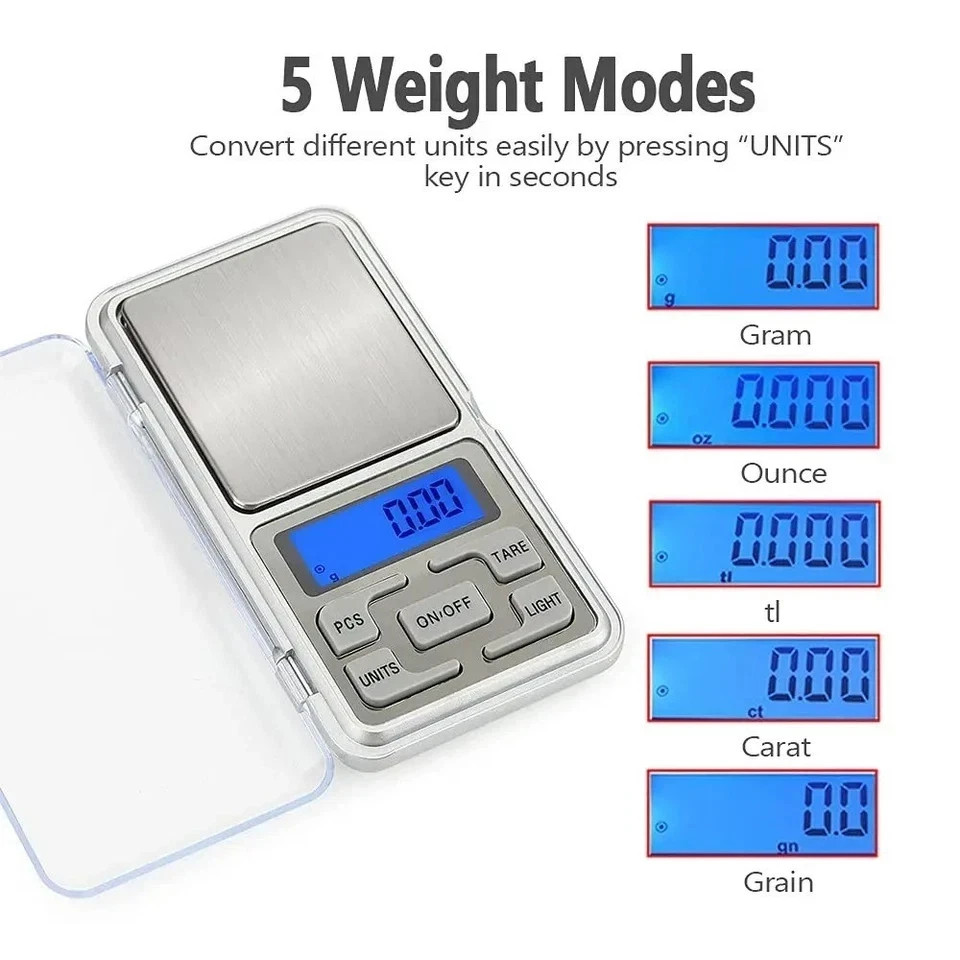 Portable 500g x 0.01g Mini Digital Scale Jewelry Pocket Balance Weight Gram LCD