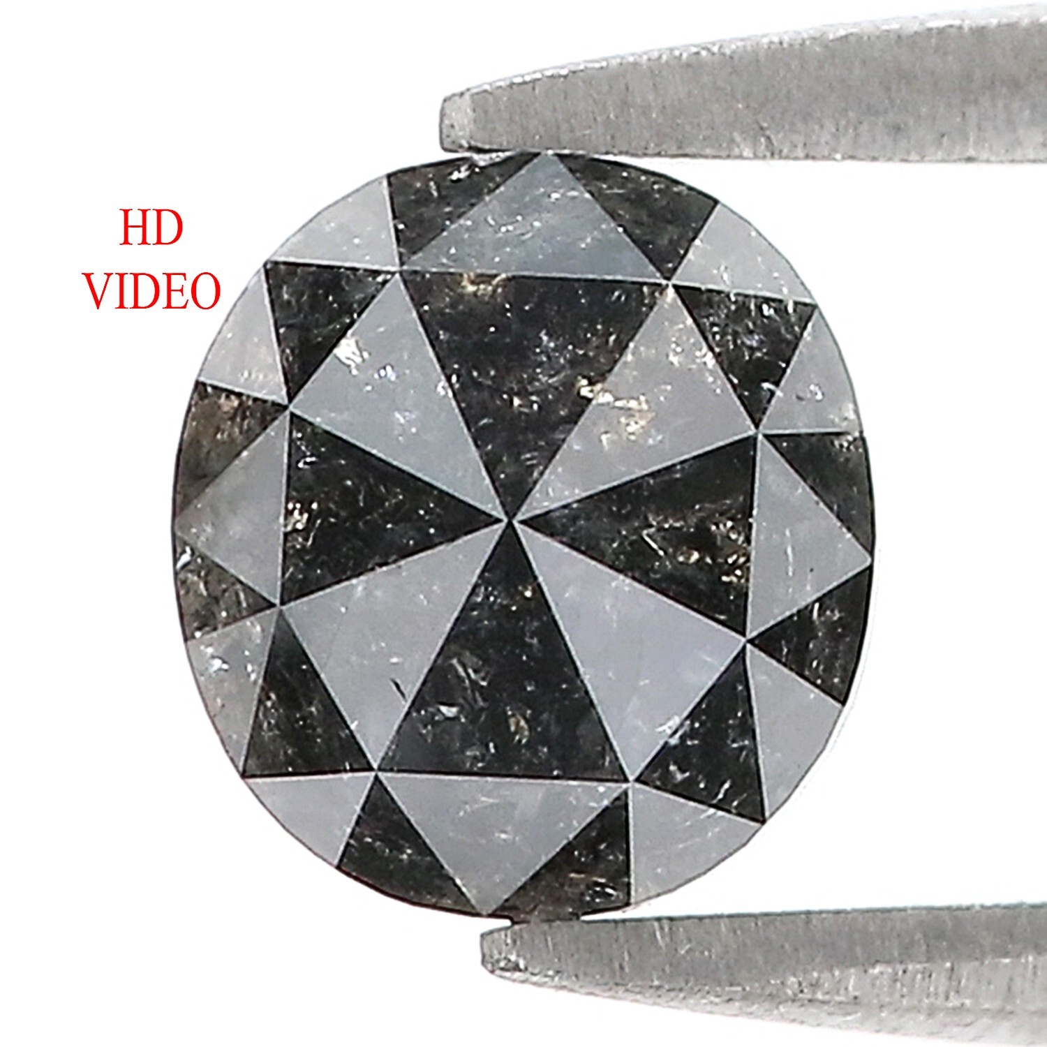 1.57 CT Natural Loose Oval Shape Diamond 6.90 MM Black Color Oval Diamond QK1953