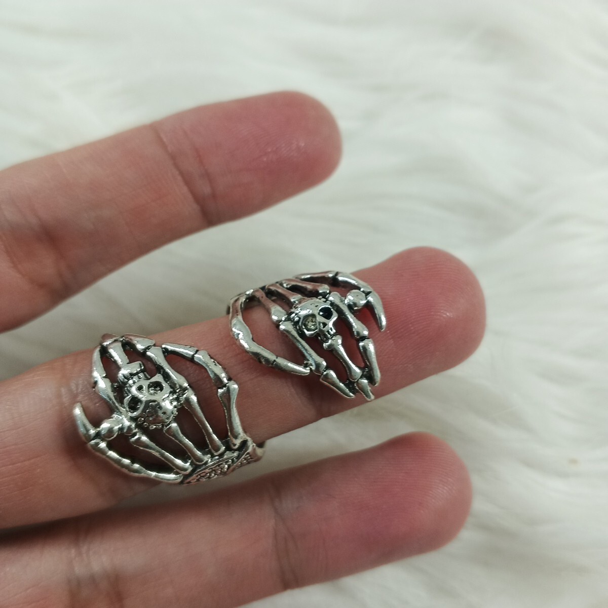 Men’s Bones Halloween ring size 6 alloy silver plated tarnish Fashion Jewelry