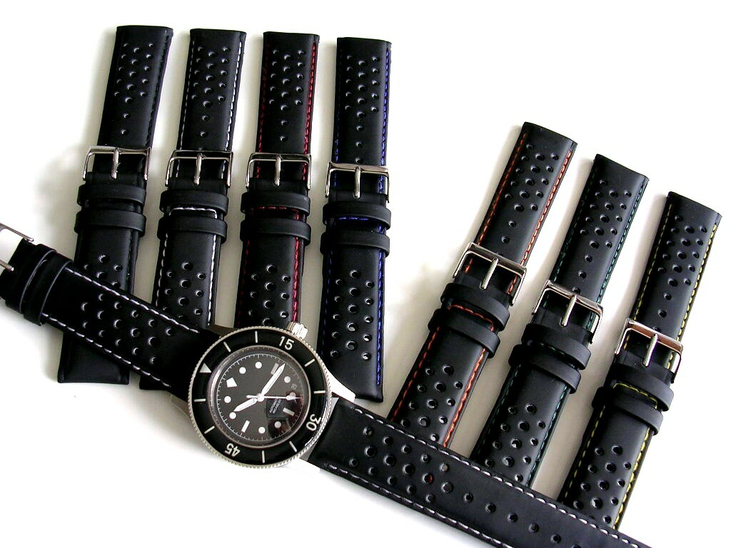 Silicon GT Rally Sport perforated Dive watchband strap water-resistant IW SUISSE
