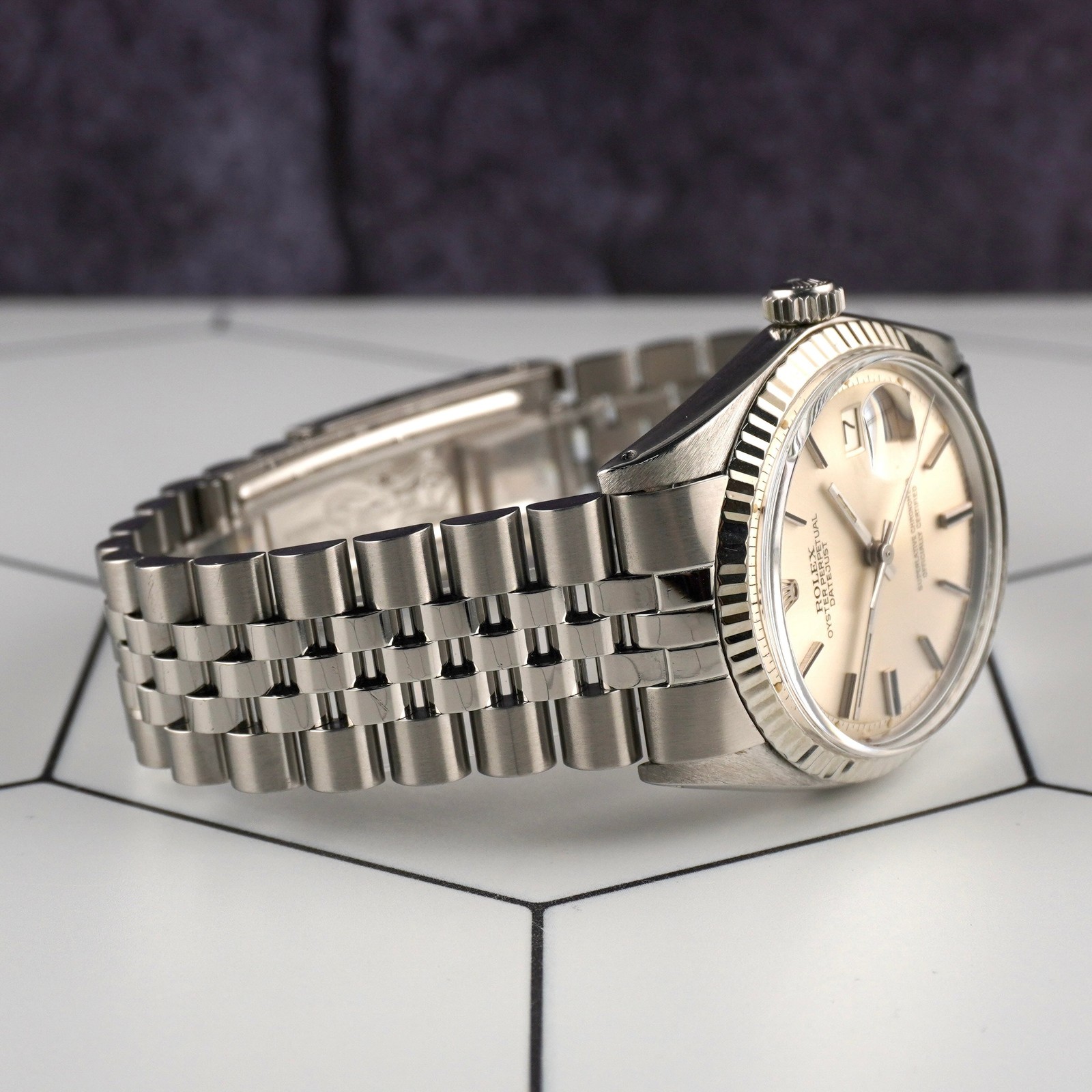 Rolex 36mm Datejust Mens Stainless Steel Watch Fluted Jubilee Silver Dial 1601