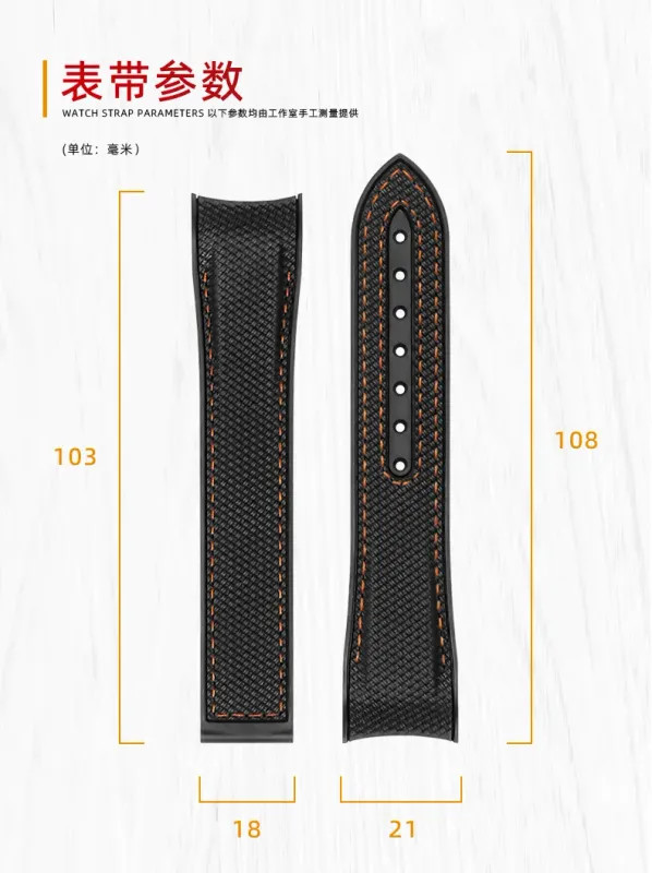 Sport Watchband Waterproof Watch Strap 21mm For Omega Planet Ocean 600 Quarter