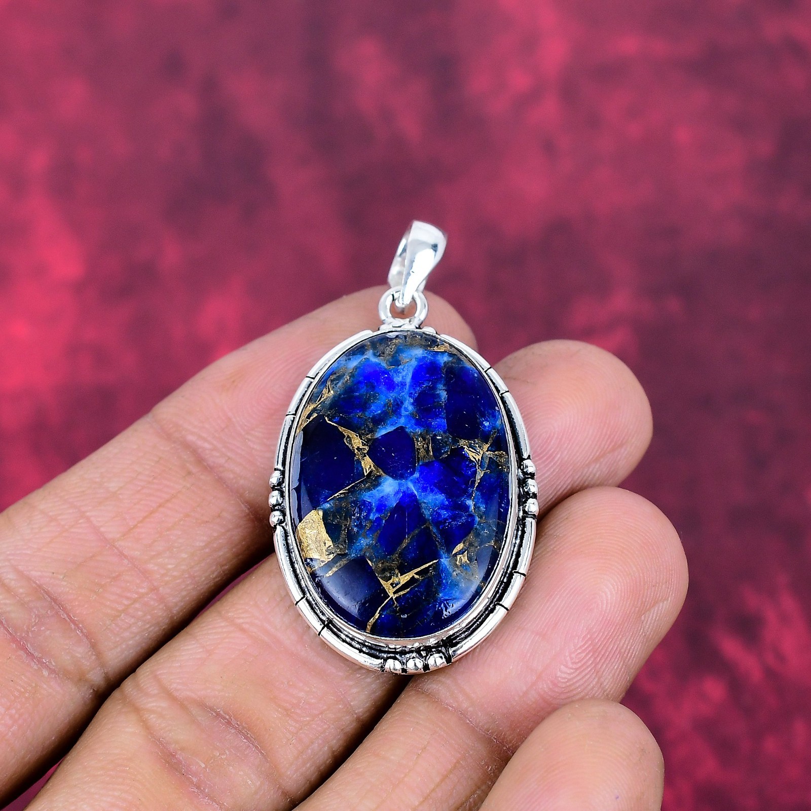 Copper Sodalite Gemstone Handmade 925 Sterling Silver Wonderful Jewelry Pendant