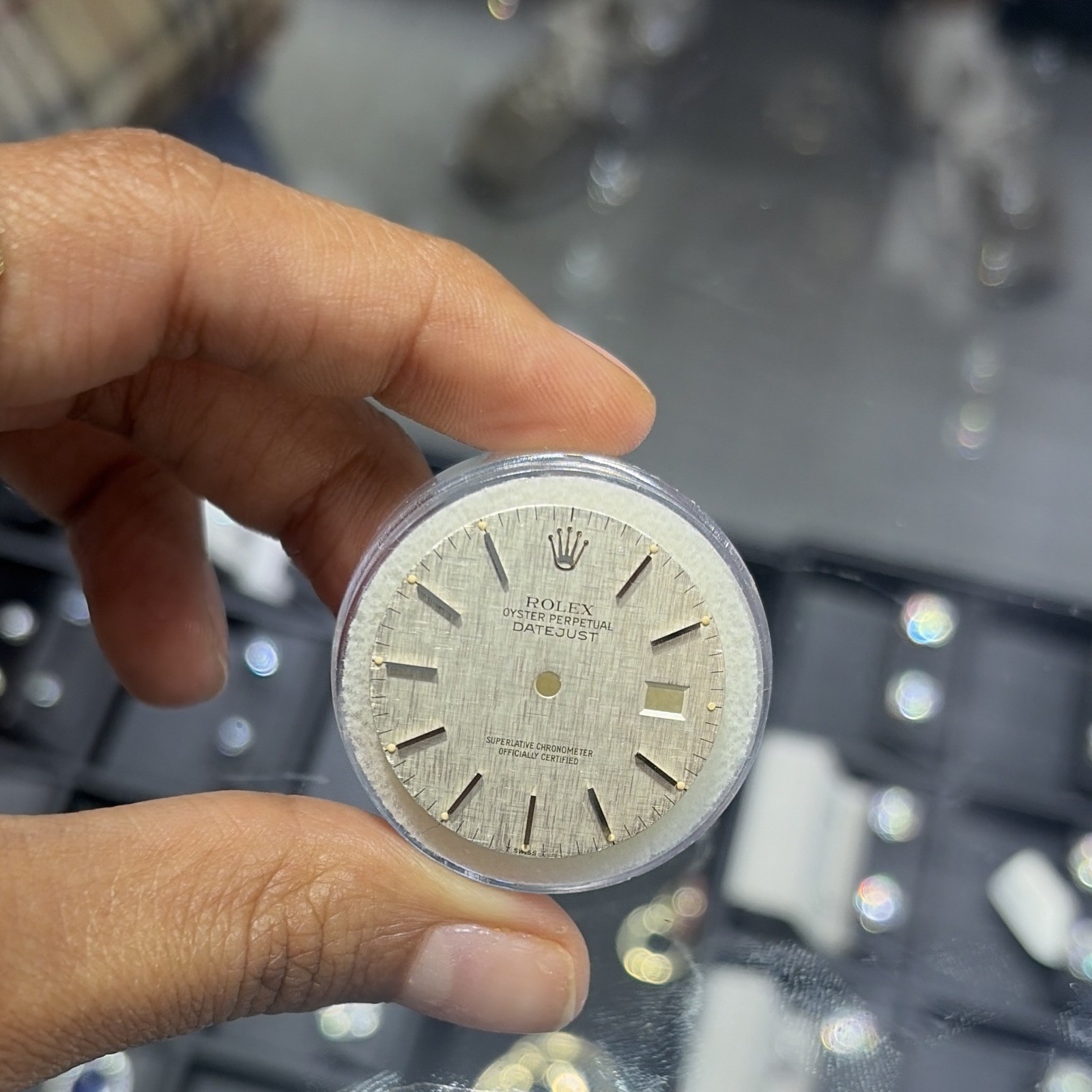 Rolex 36mm Datejust Dial linen Silver Non-Numeric Hour Marks w/ Date Window
