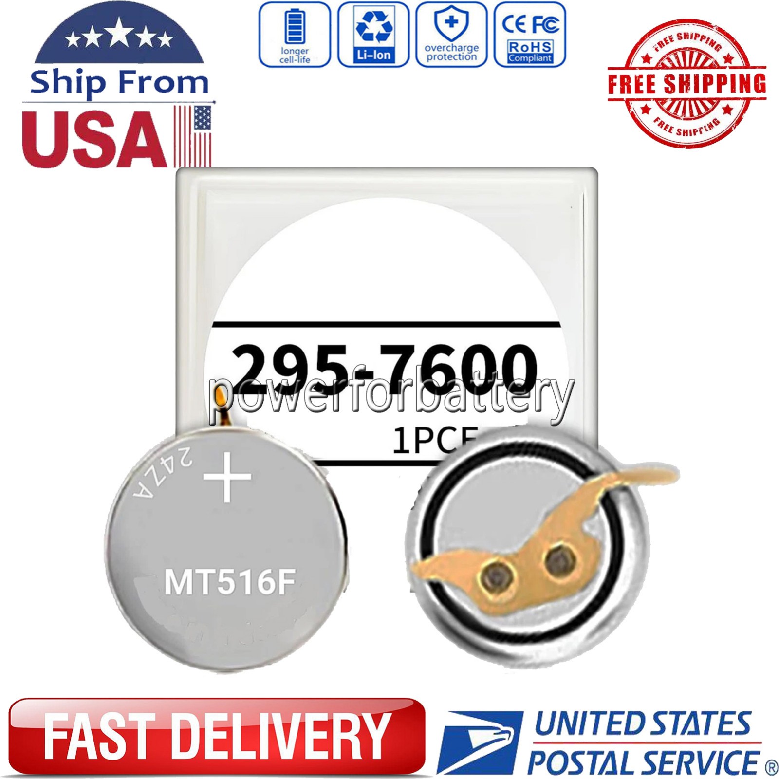 MT516 MT516F 295-7600 Watch Battery for Panasonic A930 A980 B020 B023 B030 B031
