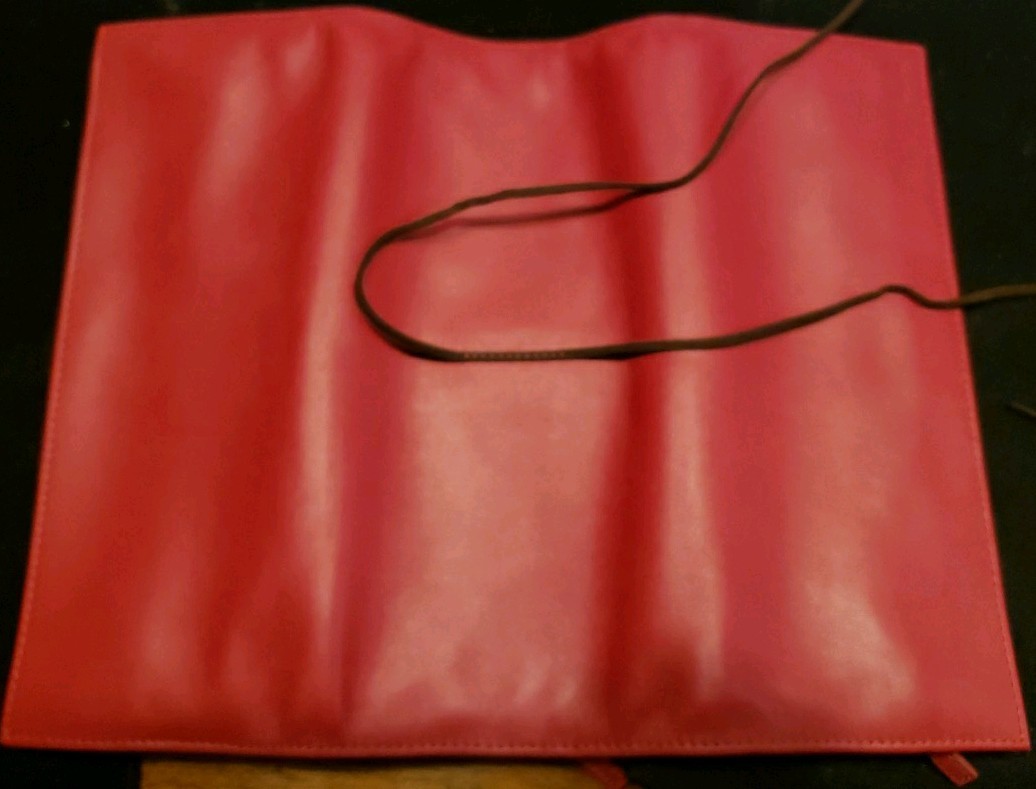 Beautiful Red Leather JMR Jewelry Roll Travel Case Jewelry Organizer for Women!