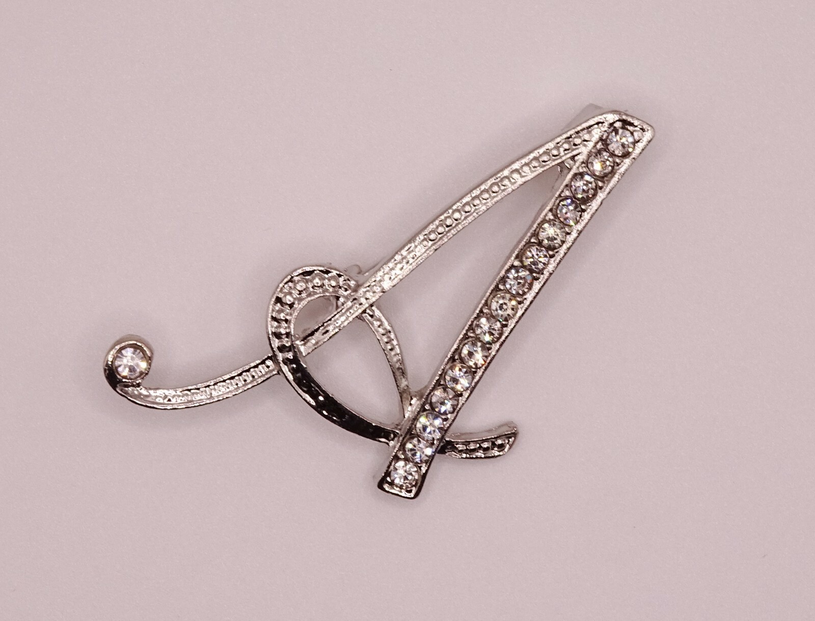 Diamante Silver Initial Letter A Fashion Brooch Pin Brand New FREE P&P