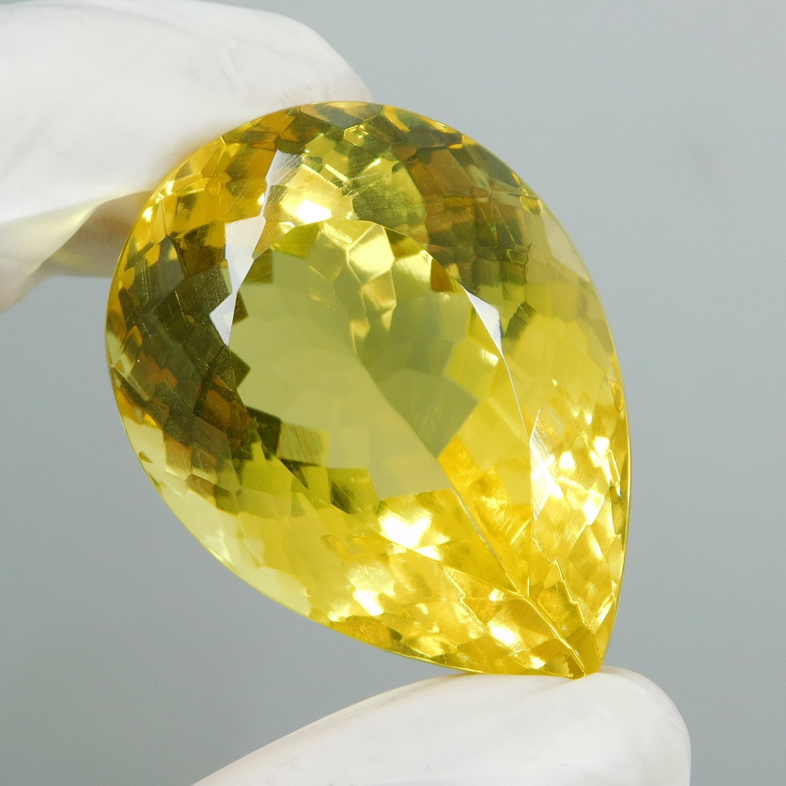 Certified 172.00 Cts Natural Lemon Yellow Topaz Pear Cut Stunning Loose Gemstone