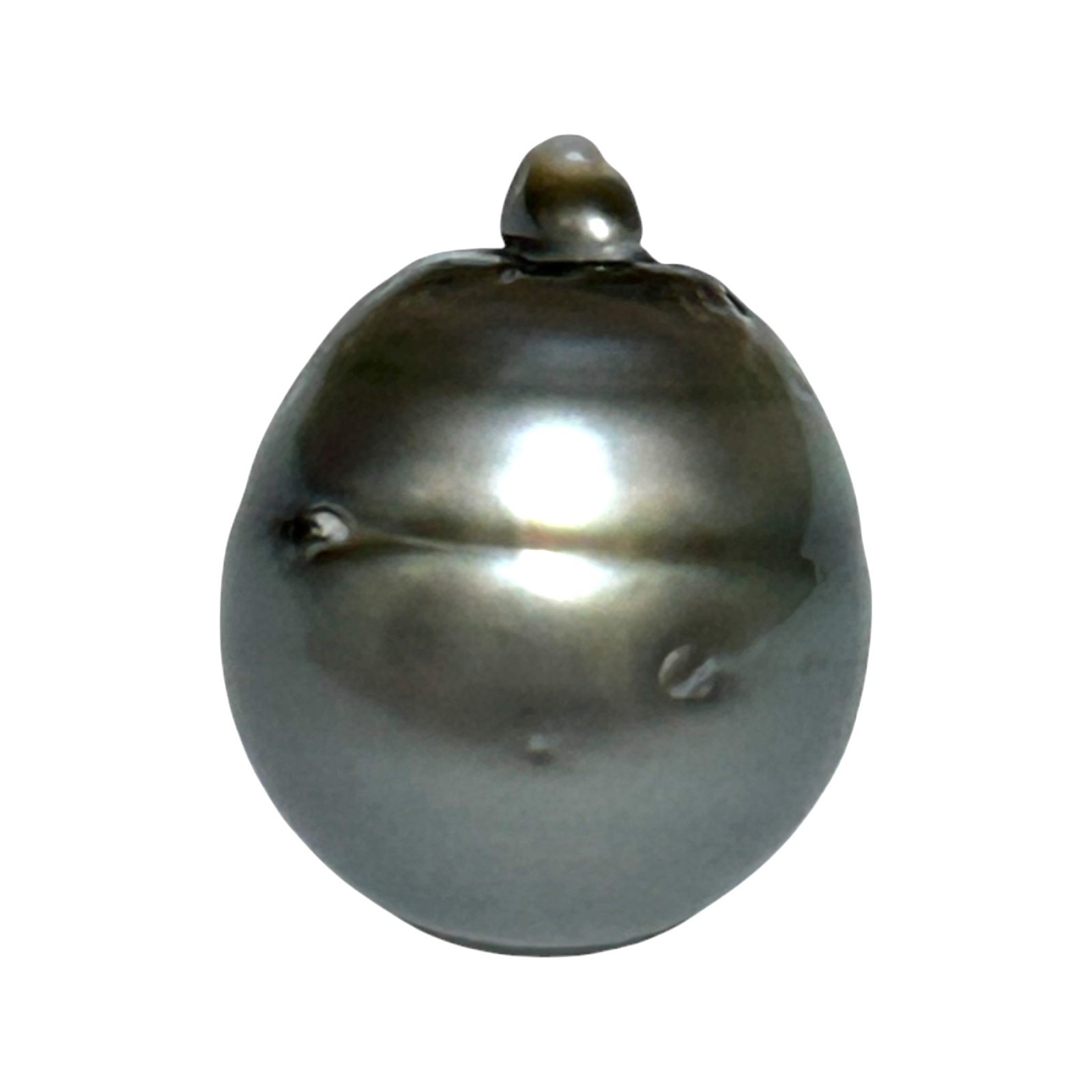 Radiant 14.6 x 16.6mm 24.7 Carat Tahitian South Sea Peacock Grey Green Pearl