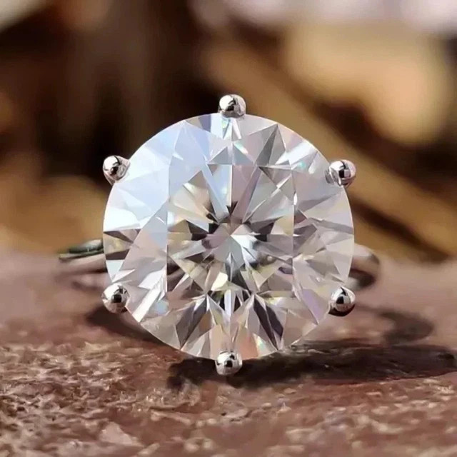 5Ct Round Cut Simulated Diamond Engagement 14K White Gold Plated Solitaire Ring
