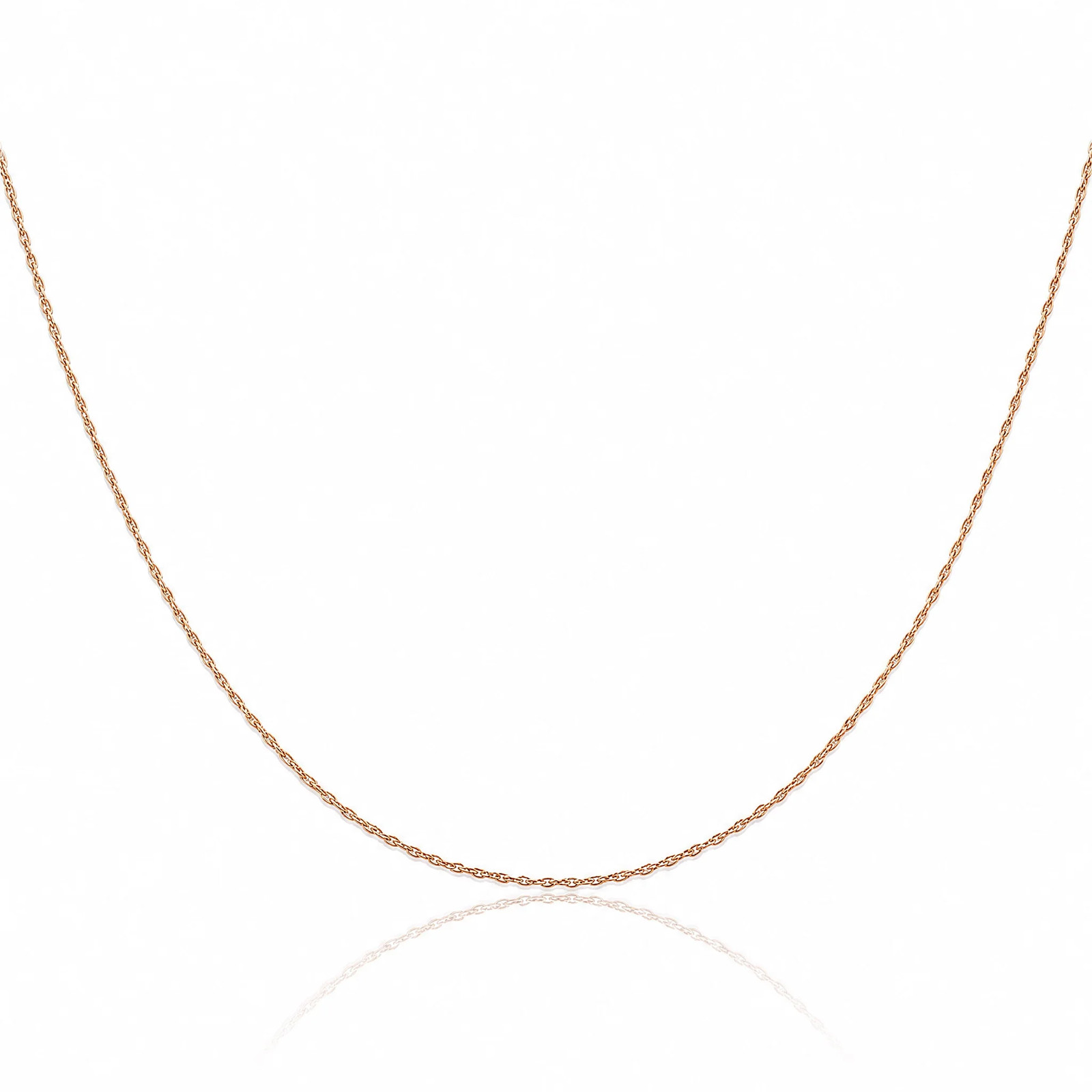 14K Rose Gold .5 Mm Carded Cable Rope Chain Necklace 16″-24″