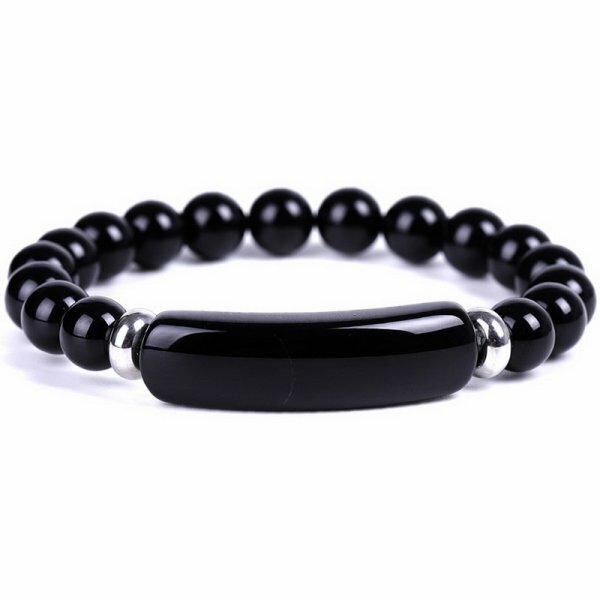 Natural Stone Tiger Eye Beaded Bracelet Elasticity Bangle Elegant Women Jewelry