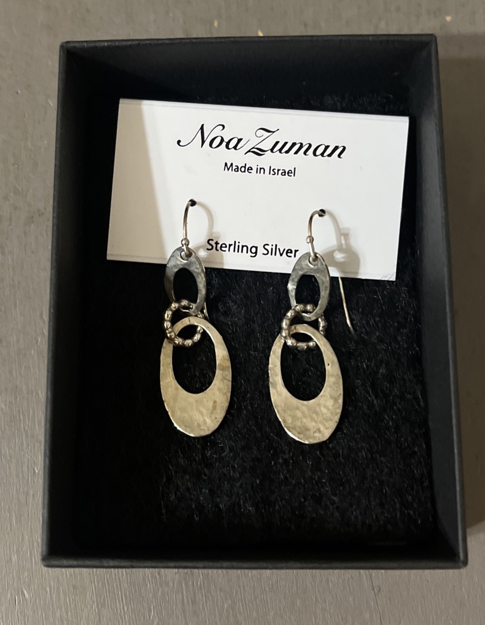 Noa Zuman Sterling Silver Textured Dangle Earrings NEW