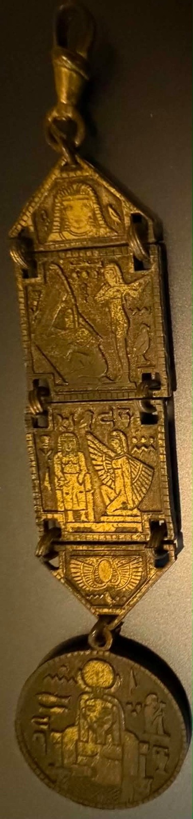 Watch fob: RARE STRELITZ BROS ad on 1906-8 Egyptian Sears watch fob (Lot #291)