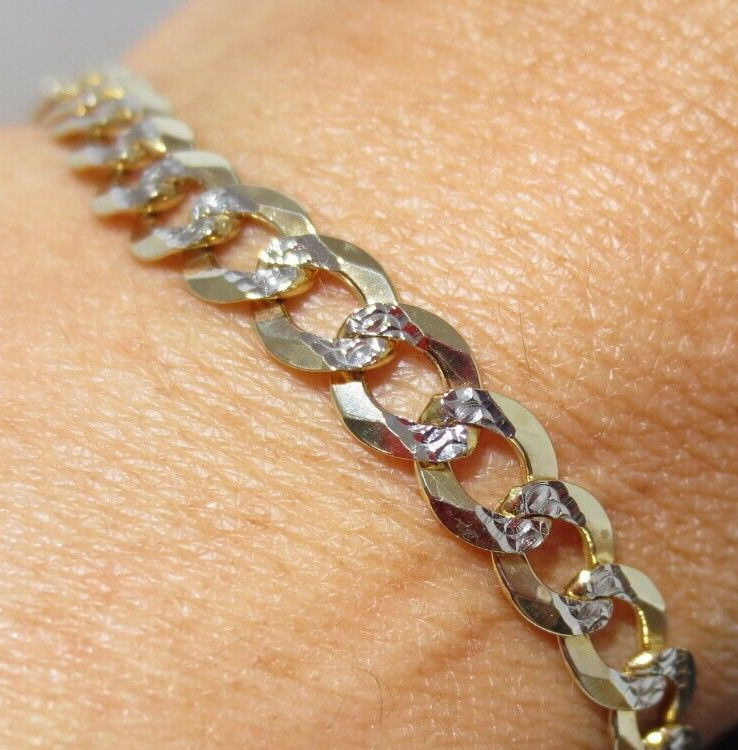 10K 2TONE MIAMI CUBAN CURB LINK CHAIN 9″ LONG 5.75 MM WIDE 7.21 grams (AI-1819)