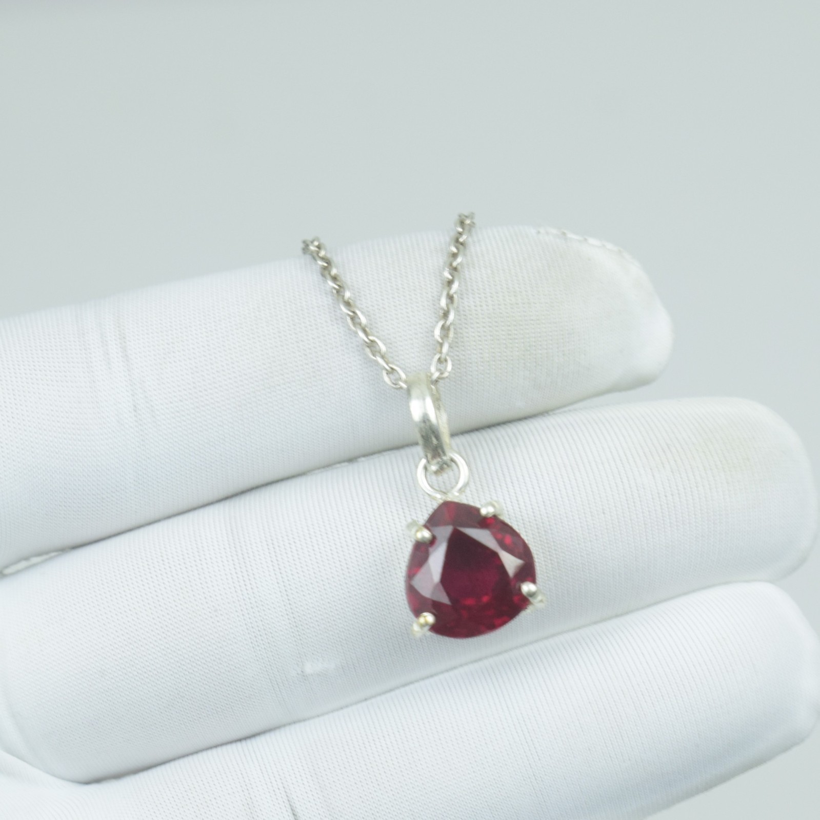 Healing Gift For Wife Garnet Jewelry, Minimalist 925 Sterling Silver Necklace,