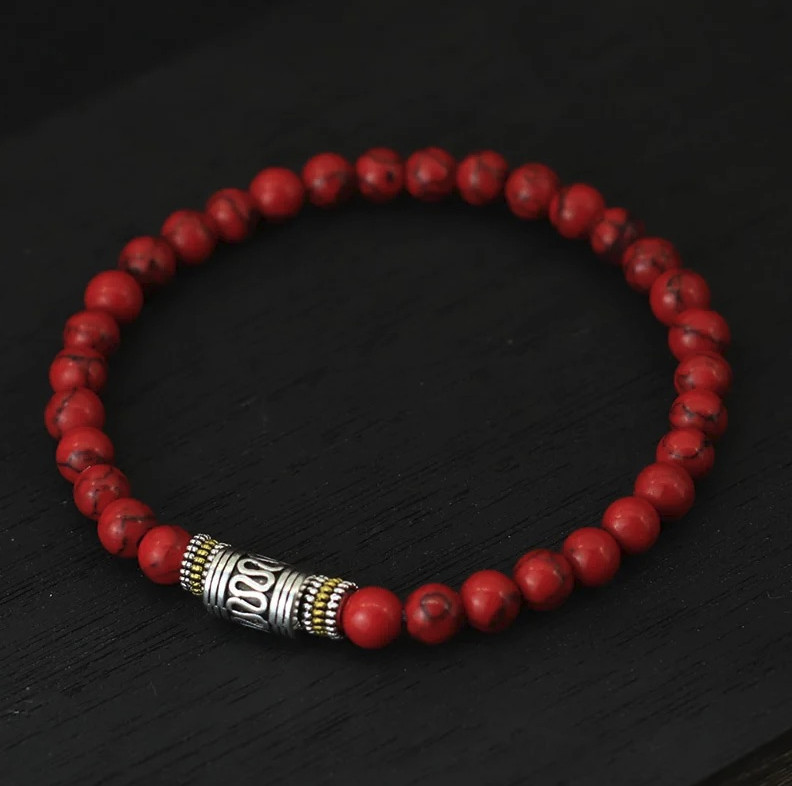 1pc 6mm Natural Stone Beaded Bracelet Unisex Yoga Meditation Lucky – NEW