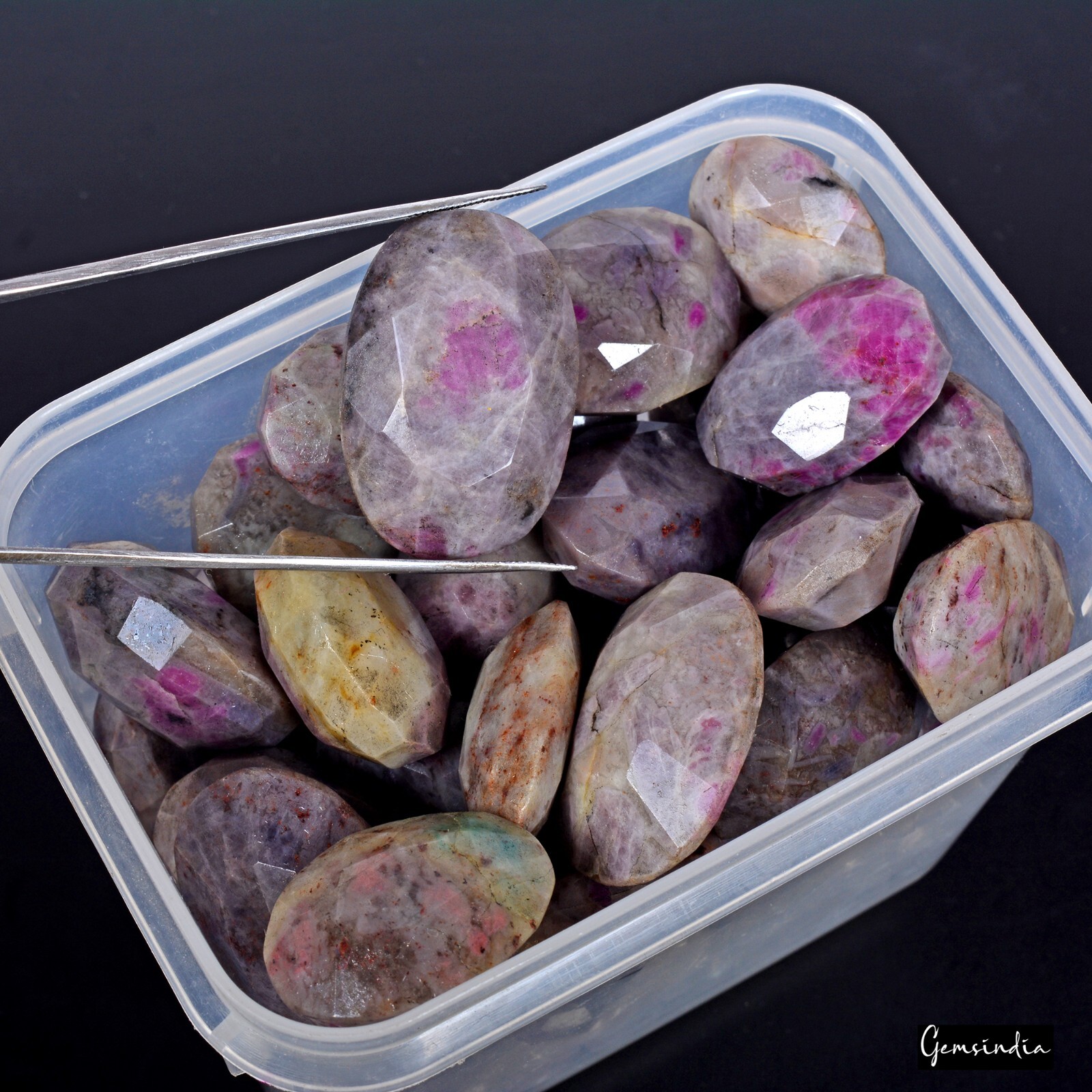 2770 Ct/40 Pcs Natural Ruby in Crystal Matrix Assorted Cut Loose Gemstones Lot
