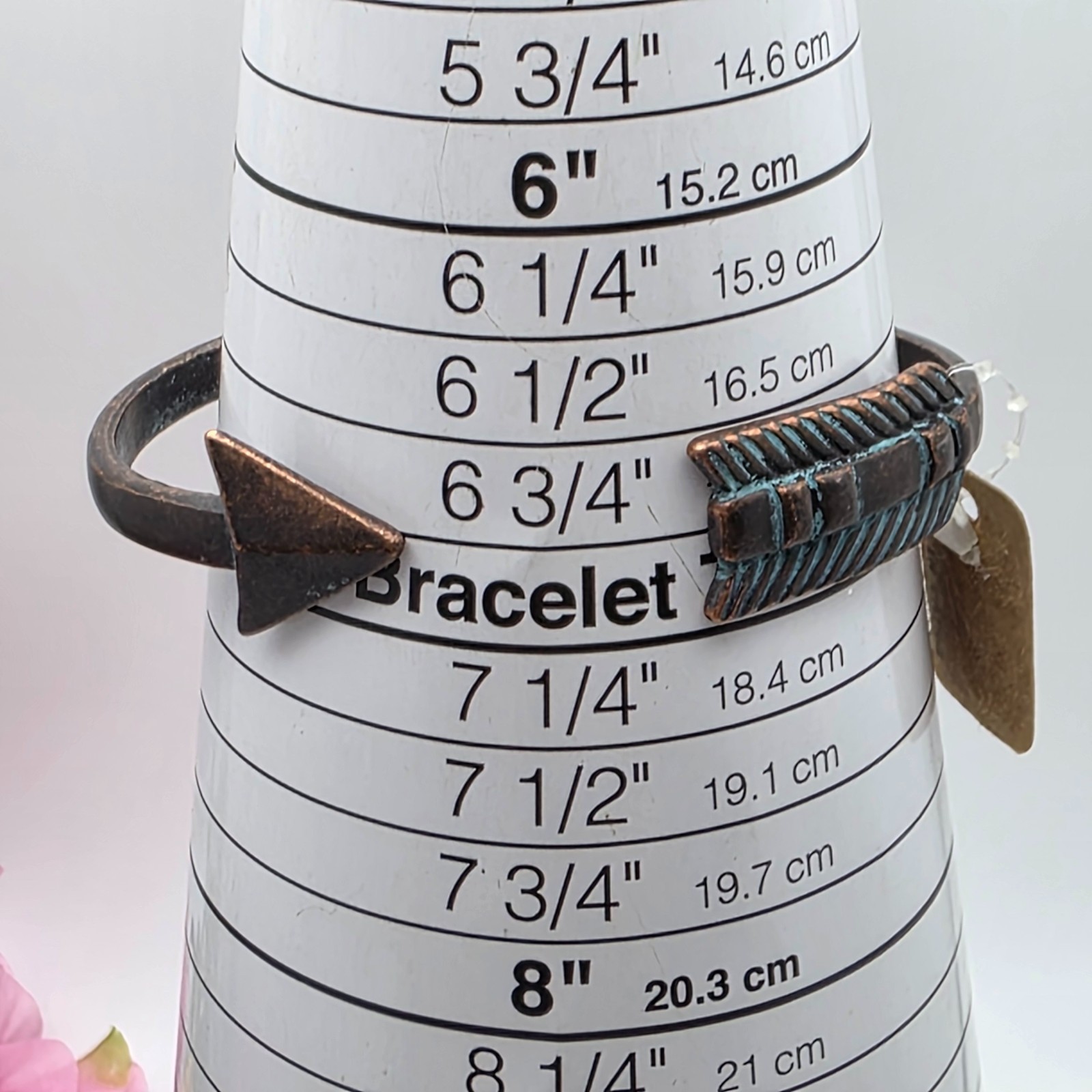 Lucky You Copper Feather Arrow Open Cuff Bracelet 7.25 In Adjustable 13.8mm Wide