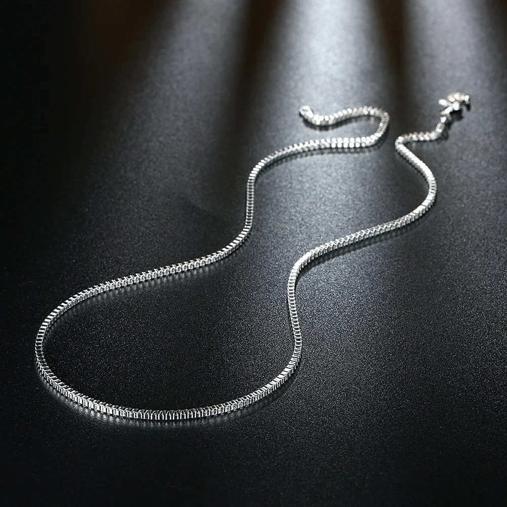 Men’s & Women’s 925 Sterling Silver Box Chain Necklace