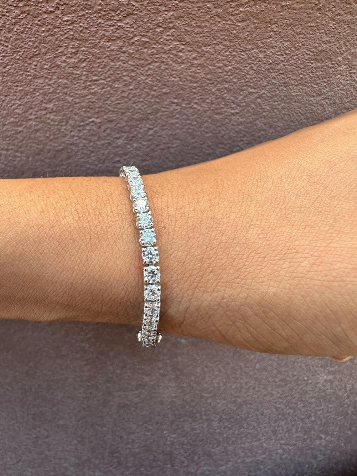 3.50Ct Lab Grown Diamond Tennis Bracelet 925 Sterling Silver Round E-F/VS1