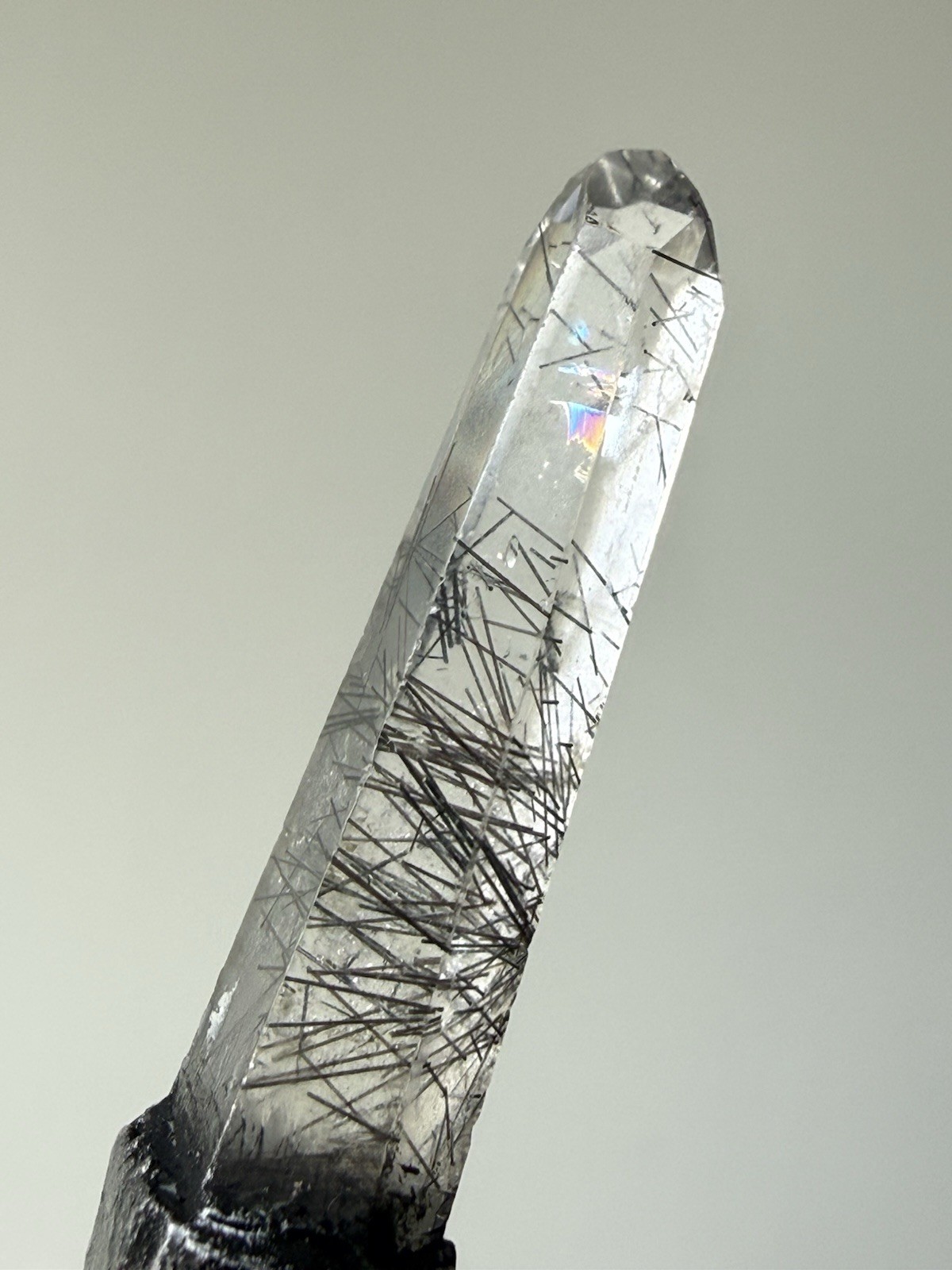 rutilated quartz point pendant necklace statement jewelry black rutile in Quartz