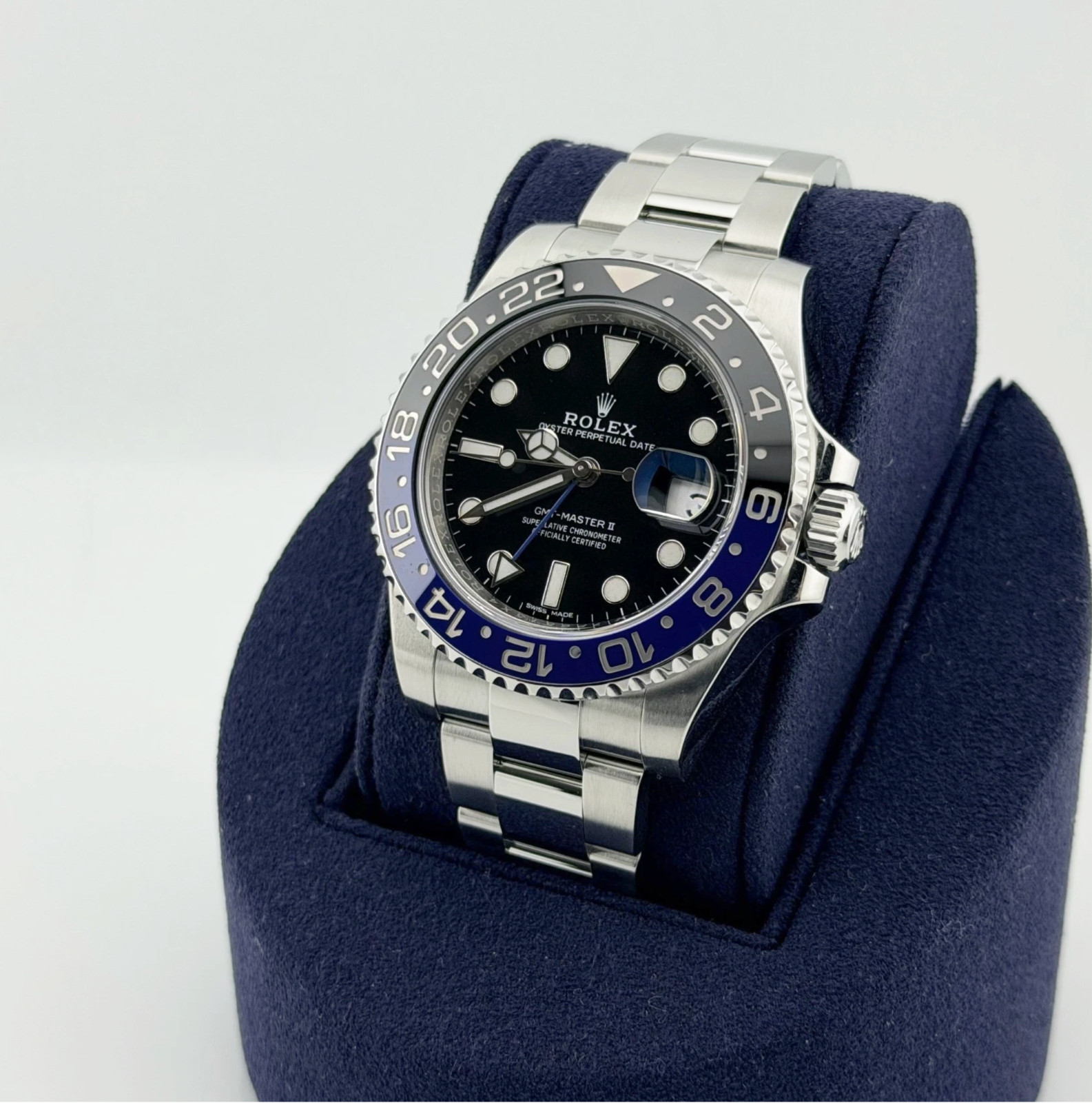 Rolex GMT Master II Batman 116710BLNR Black Blue Ceramic Bezel Steel Box Papers