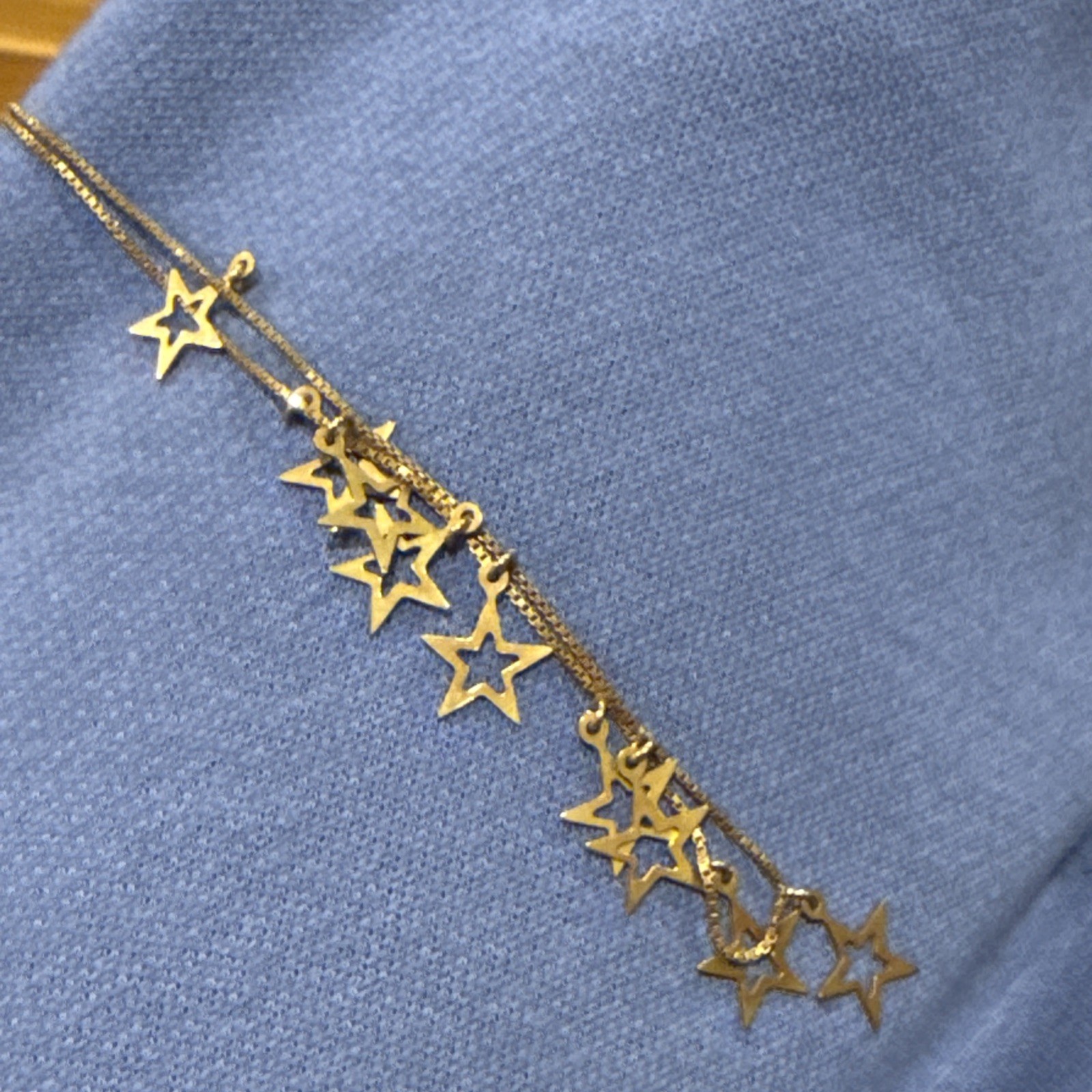 Gold Art 750 348 AR Italian Gold Star Necklace 16” 7.96g 18K Yellow Gold