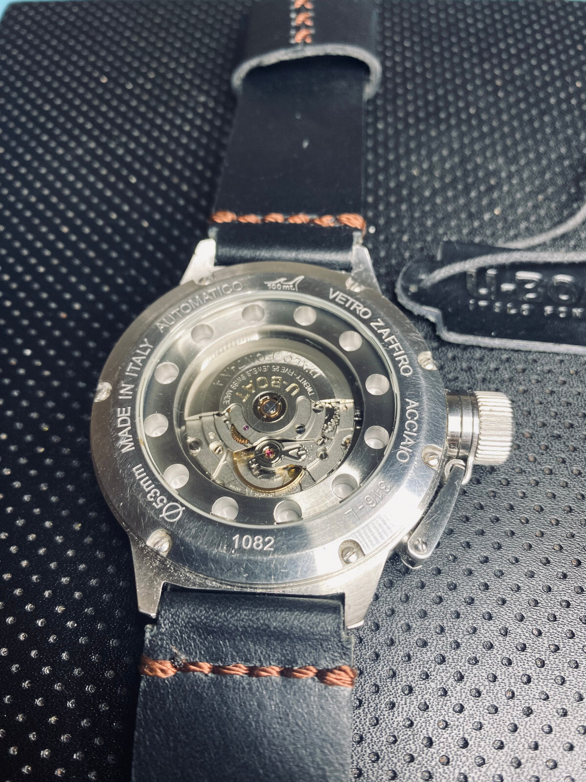U-Boat Vetro Zaffiro Acciaio 1082 53mm Automatico 3 x bands