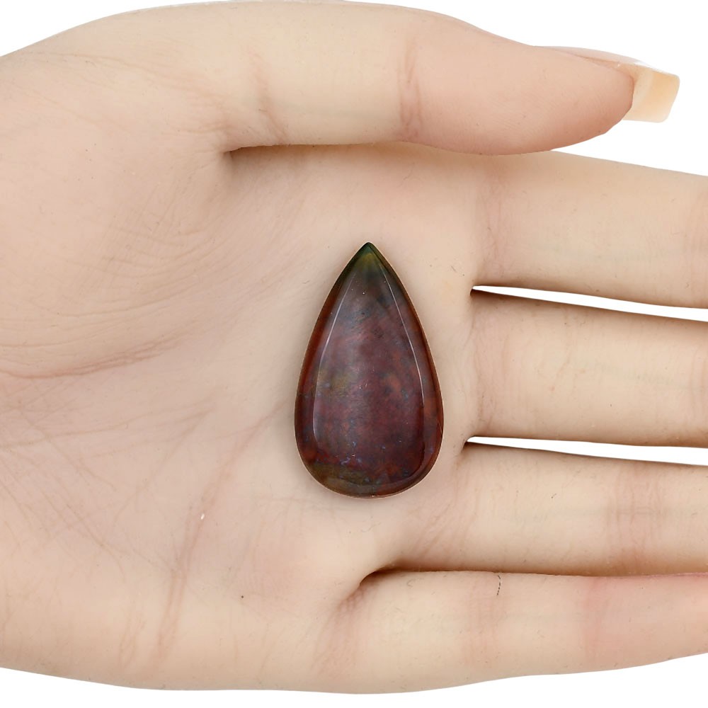 Natural Blood Stone 32.8×19.2×5 mm Pear Shape Polished Loose Gemstone LS02135-32