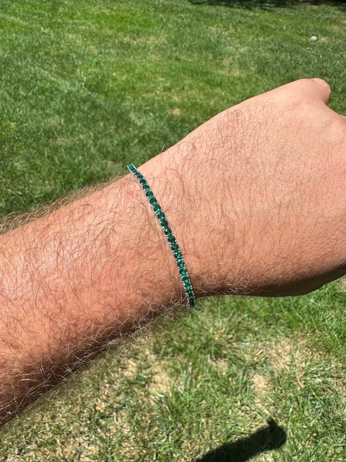 3mm Green CZ Tennis Bracelet Real Iced 925 Sterling Silver Mens Ladies 6-8.5″