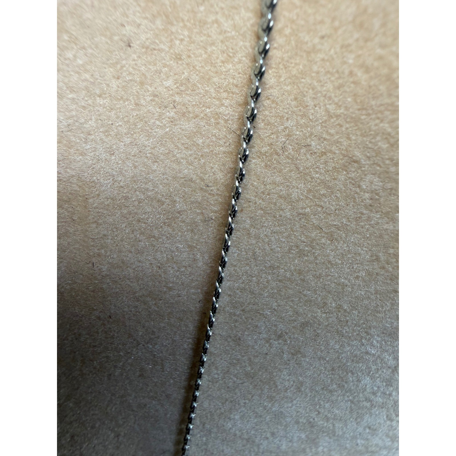 Silver tone Box Chain Necklace 22 Inch Fine Link Italian Style Silver