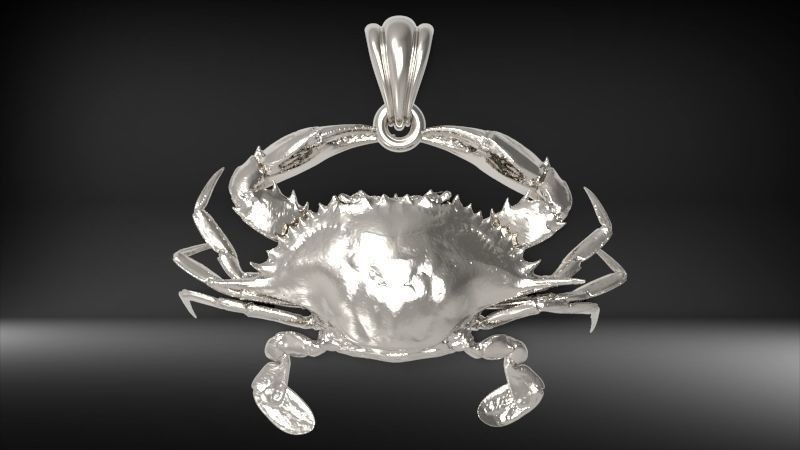 Crab Pendant | 999 Fine Silver 33mm | Handmade USA
