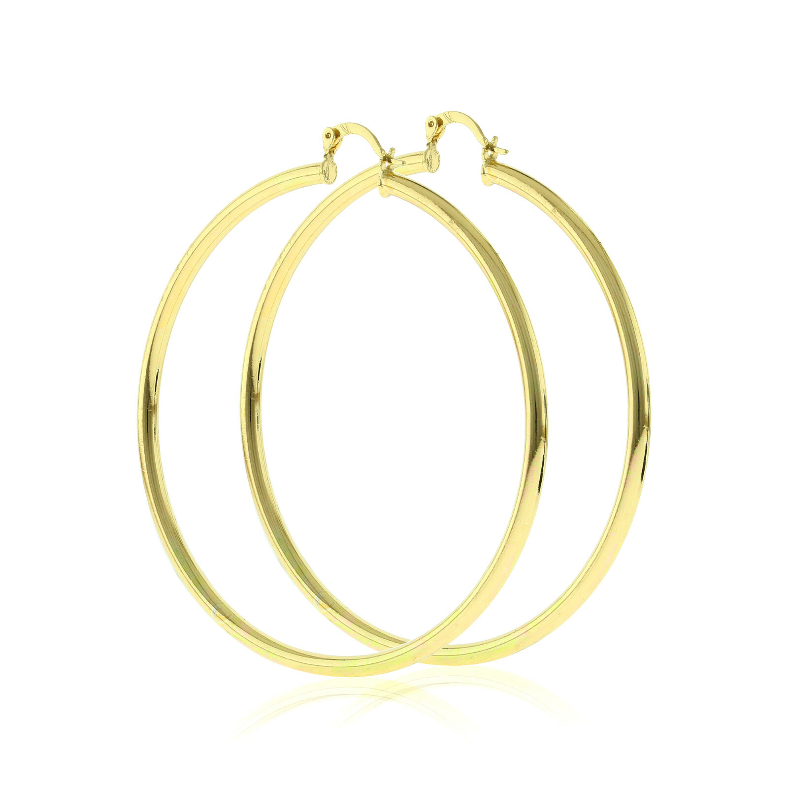 Women’s Real 14K Gold Filled Large Round BIG Click Top 30-100mm Hoop Earrings