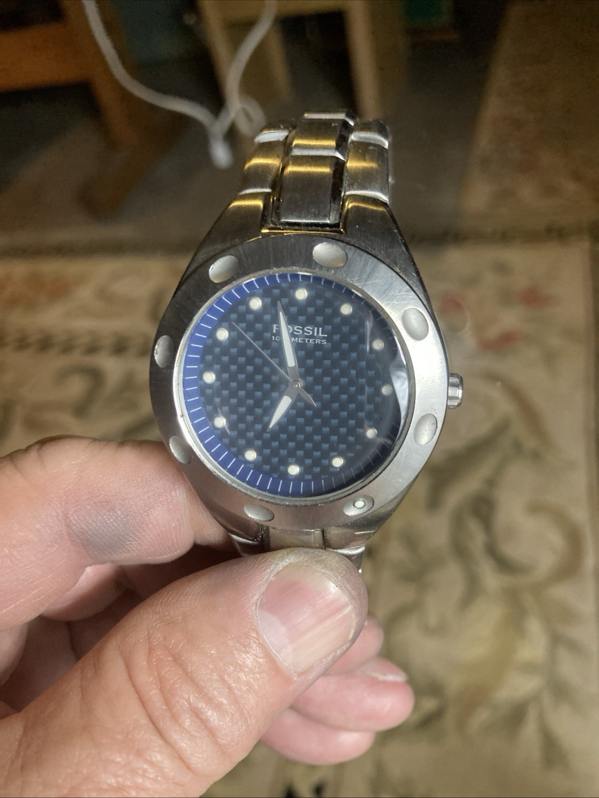 Fossil blue PR 5098 stainless 50 mm working preowned