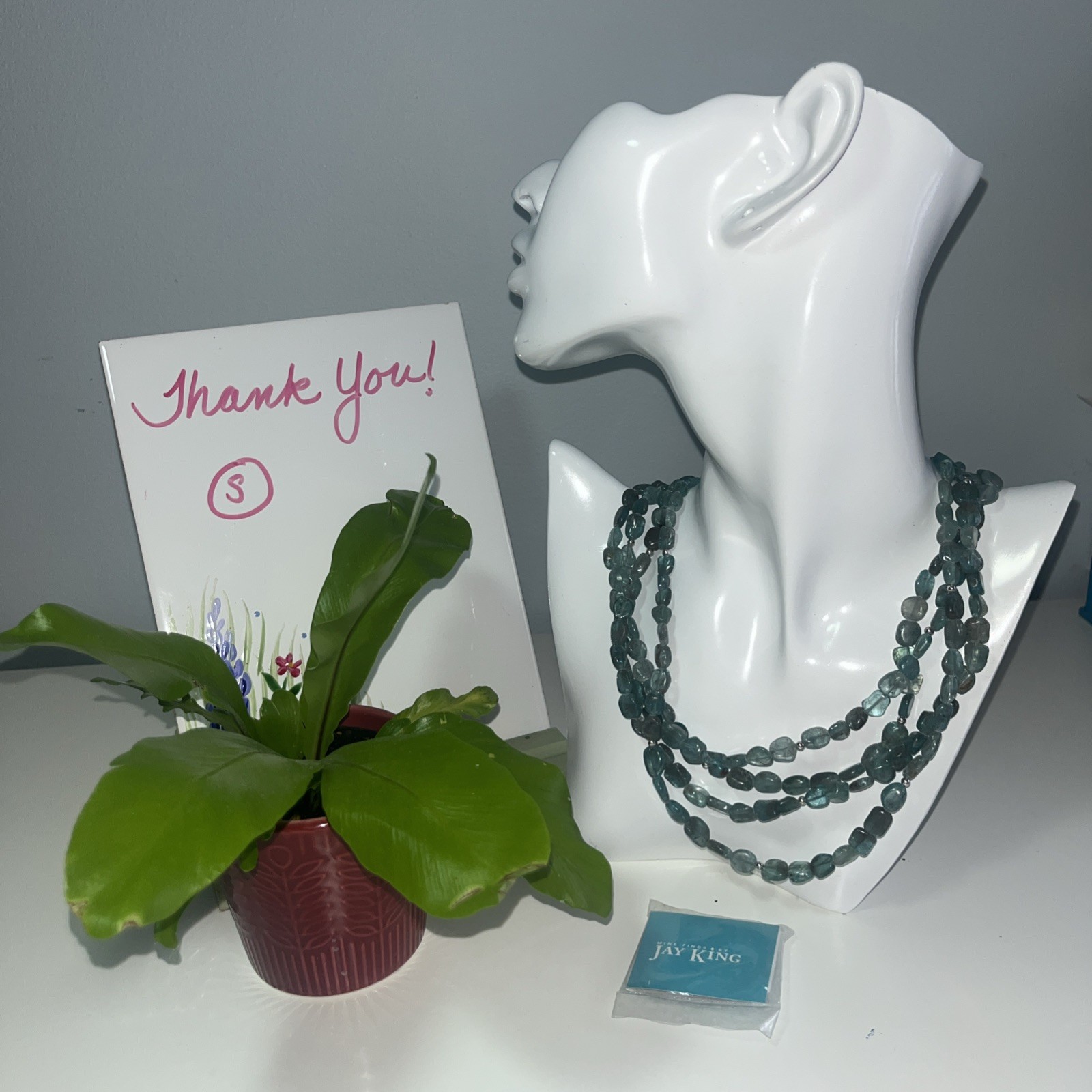 Jay King Mine Finds Blue/Green Apatite 4 Strand 925 Beads 19-22”Necklace NIB