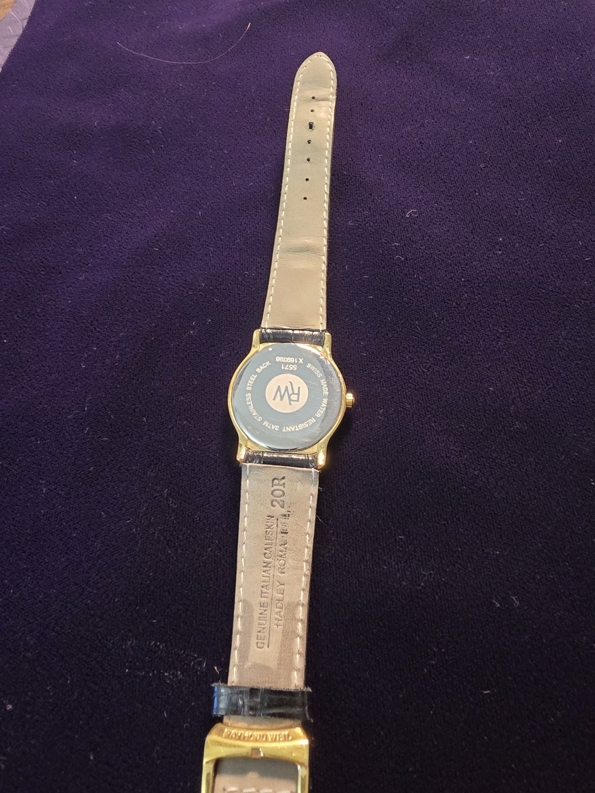 Raymond Weil Geneve 5571 Swiss ETA Roman Dial Gold Tone Watch Runs Perfect