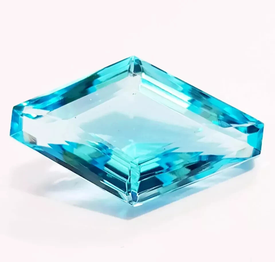 100 Ct FANCY Cut Natural Aqua Blue Topaz EGL Certified Loose Brazilian Gemstone