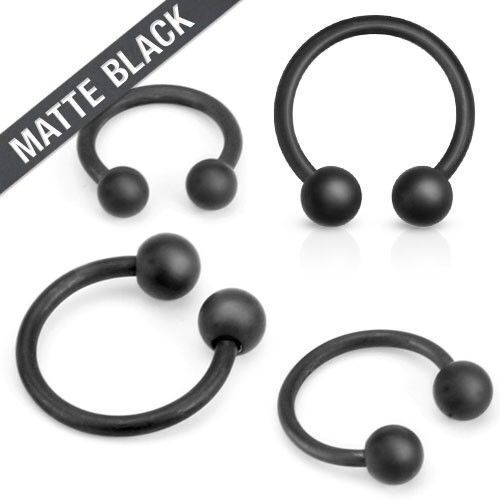 Circular Barbel Body Jewelry Matte Black Anodized Sold as Pair 4 Sizes Available