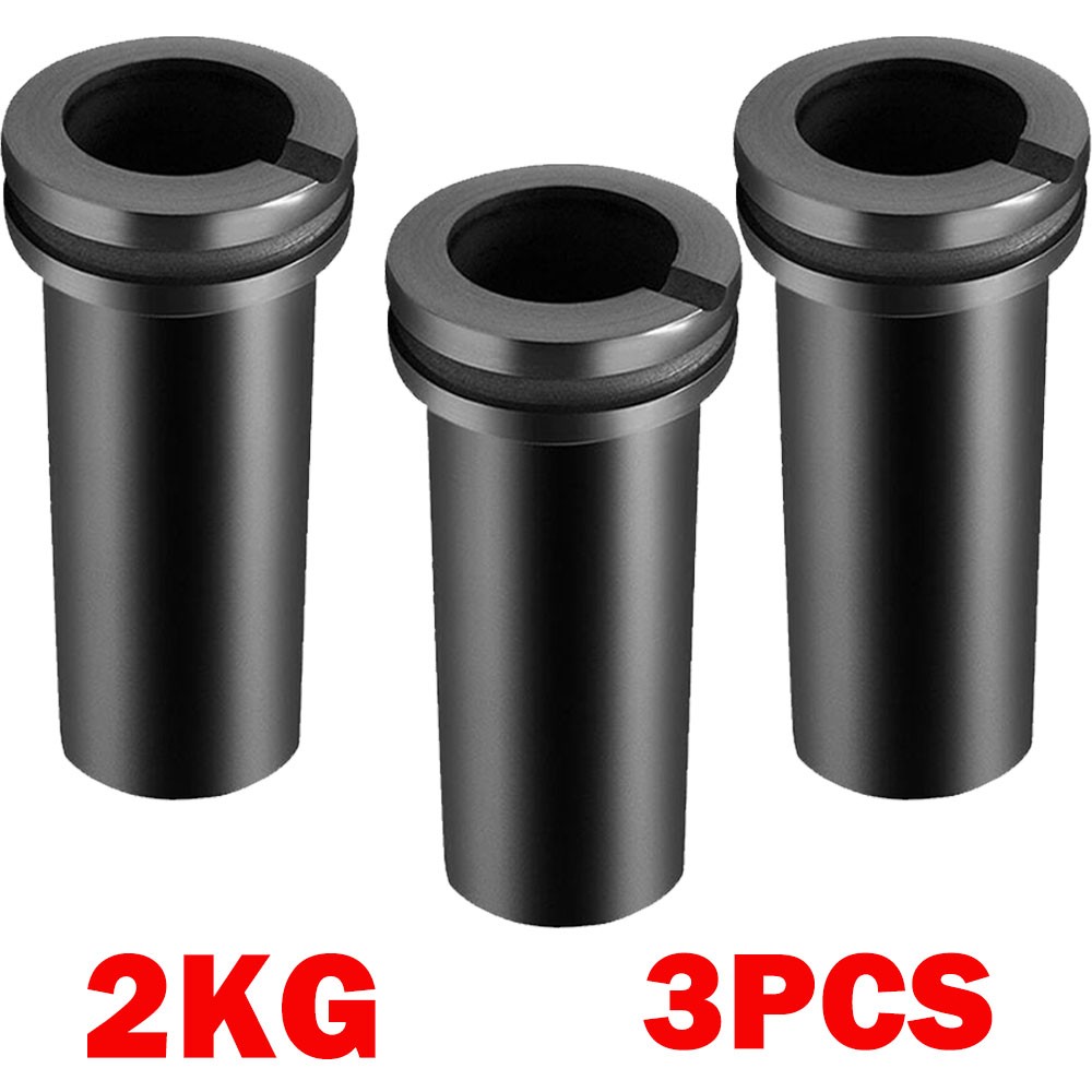 3Pc 2KG High Purity Graphite Crucible Smelting Tool For Electric Melting Furnace
